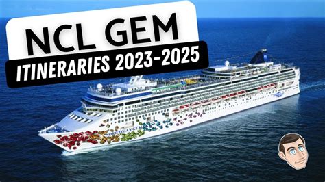 NCL GEM - Itineraries from 2023-2025 - #NCL #NCLGEM #itineraries - YouTube