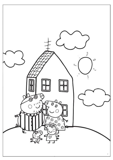 Peppa Pig Familia para colorear, imprimir e dibujar –ColoringOnly.Com