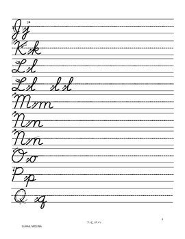 Spanish cursive alphabet writing worksheet by Educative Teaching Ideas