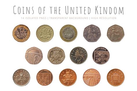 Coins of the United Kingdom - Clipart Graphic by Jennadesigns ...