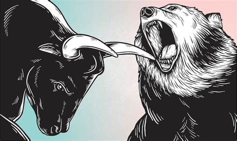 Free Vector | A bull and a bear fighting vector