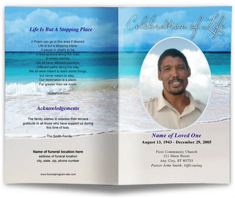 Caribbean Funeral Program Template | DIY Funeral Programs – The Funeral ...