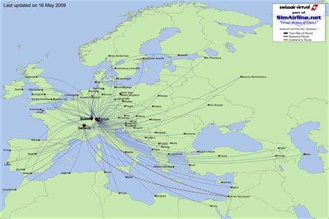 Swissair Virtual - Destinations