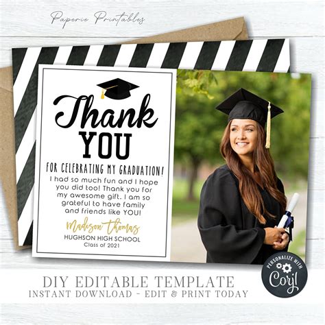 Thank You Cards For Graduation Templates