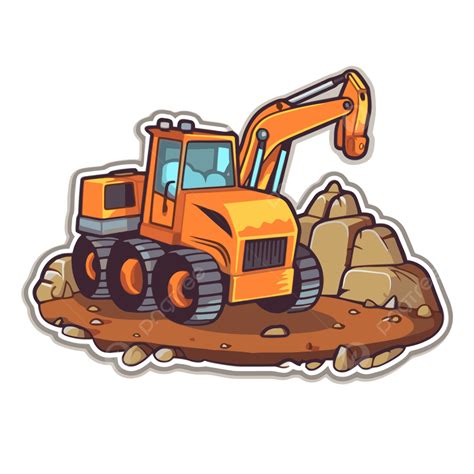 Clearing Trees With Trackhoe Clipart