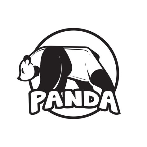 Panda mascot black and white emblem logo design 5166532 Vector Art at Vecteezy