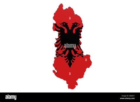 Albanian Flag Map Stock Photo - Alamy