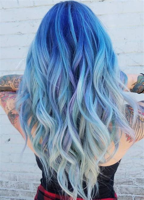 icy blue hair colour - Frederica Baughman