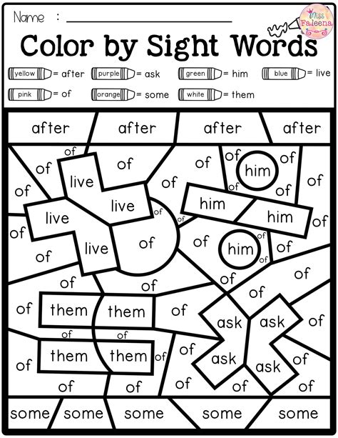 Free Printable Sight Word Activity Worksheets