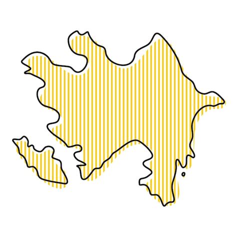 Premium Vector | Stylized simple outline map of azerbaijan icon