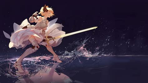 HD wallpaper: Anime Girls, Fate Series, Saber Lily, Sword, Warrior ...