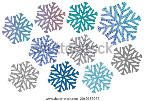 Glitter Snowflakes Clip Art Set On Stock Illustration 2060153099 ...