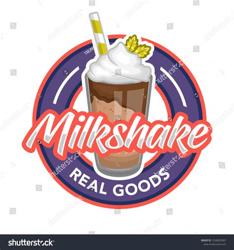 milkshake logo and font, emblem, badge object graphic illustration # ...