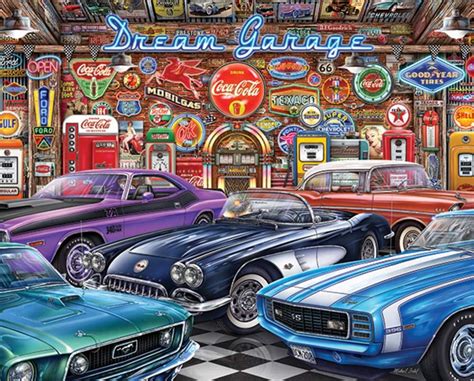 Amazon.com: Springbok's 1000 Piece Jigsaw Puzzle Dream Garage - Made in ...