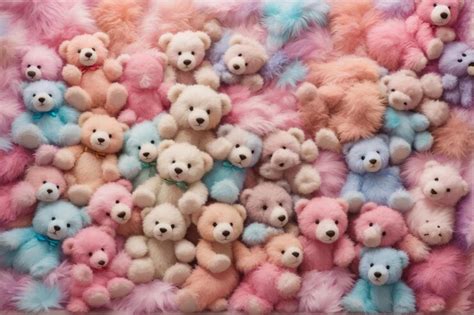 Premium Photo | Pastel Fluffy Teddy Bear Wallpaper Fluffy Teddy Bear ...