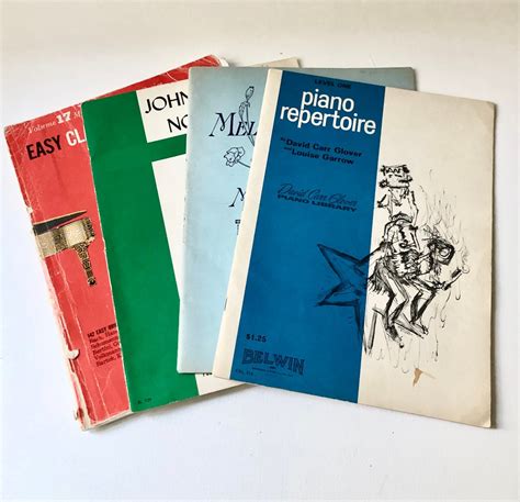 Vintage Piano Sheet Music Books / Set of 4 - Etsy