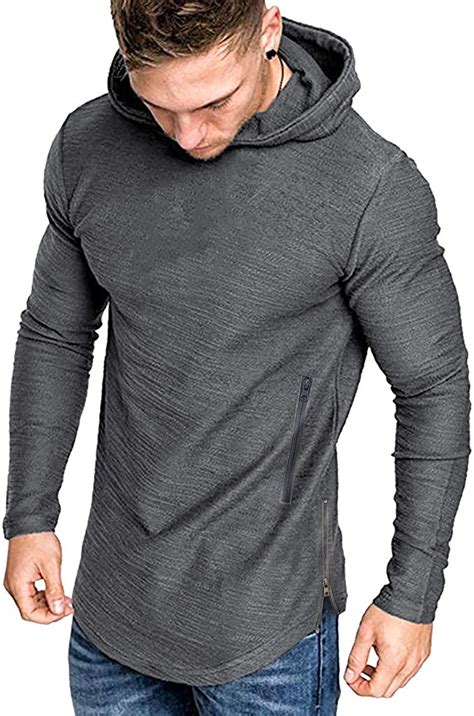 COOFANDY Mens Athletic Hoodies Slim Fit Long Sleeve Gym Sweatshirt ...