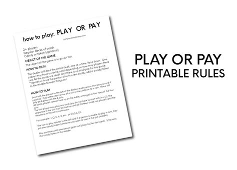 Printable Rules For Card Game 31