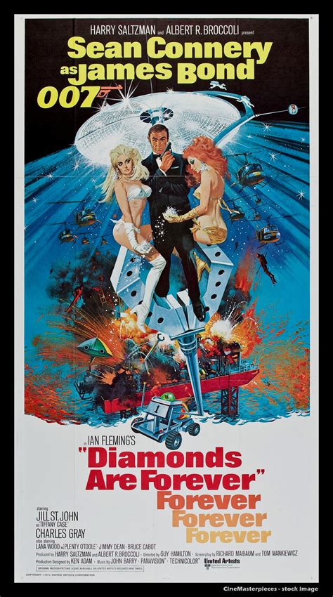 DIAMONDS ARE FOREVER * CINEMASTERPIECES 3SH ORIGINAL MOVIE POSTER JAMES ...