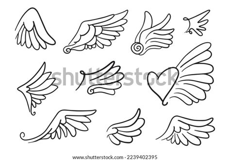 Sketch Angel Wings Angel Feather Wing Stock Vector (Royalty Free ...