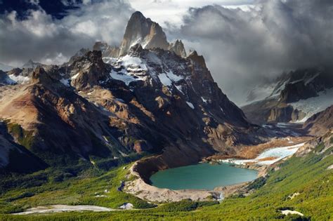 Wallpaper Scenic, Dark Clouds, Mountain, Lake, Argentina - Resolution:5000x3333 - Wallpx