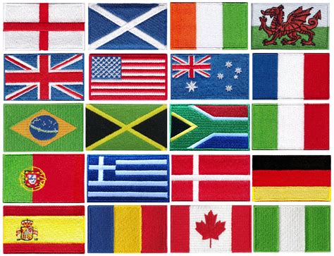 FLAG PATCHES Embroidered National Flags Sew on Iron on Country - Etsy UK