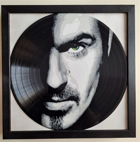 Cover of George Michael Older Album Painted on Vinyl Record Framed and ...