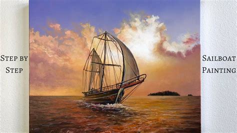 Painting Oil boat painting lake Painting sailboat canvas painting Ocean painting marina Art ...