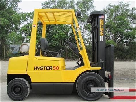 Hyster H50xm Forklift Lift Truck Hilo Fork, 5000lb Cap, Pneumatic Tire