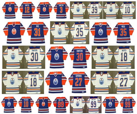 Vintage Edmonton Oilers Jersey 99 Wayne Gretzky 18 CRAIG SIMPSON 27 ...