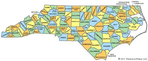 Printable North Carolina Maps | State Outline, County, Cities North Carolina Counties, North ...