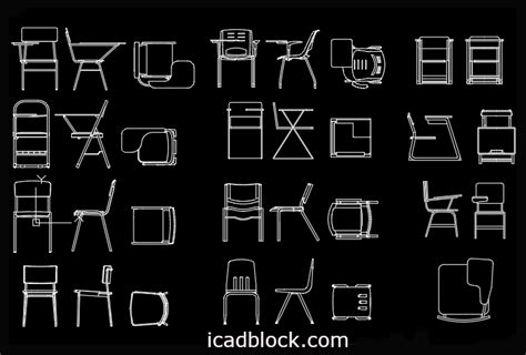 Student Chair CAD Block in AutoCAD DWG - iCADBLOCK