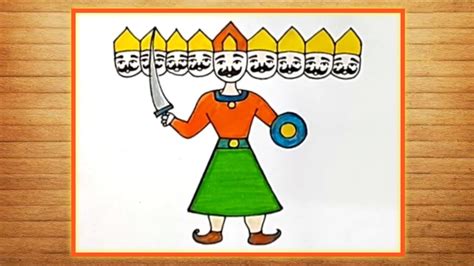 How to draw Ravan step by step / Easy Ravan Drawing / Dussehra Drawing ...