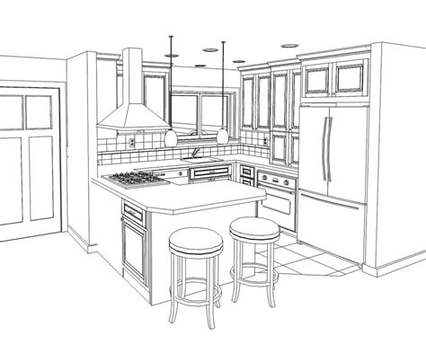 Kitchen Drawing Easy at PaintingValley.com | Explore collection of ...