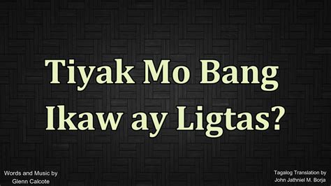 Tiyak Mo Bang Ikaw ay Ligtas? - Minus One | Piano | Lyrics - YouTube