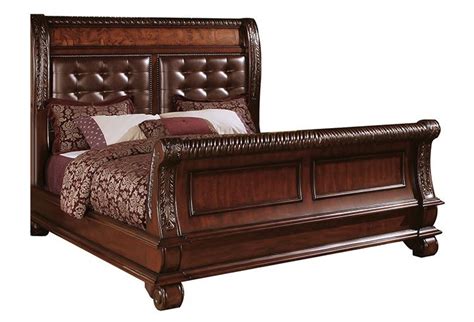 Queen Cherry Wood Bed Frame - This european style traditional ...