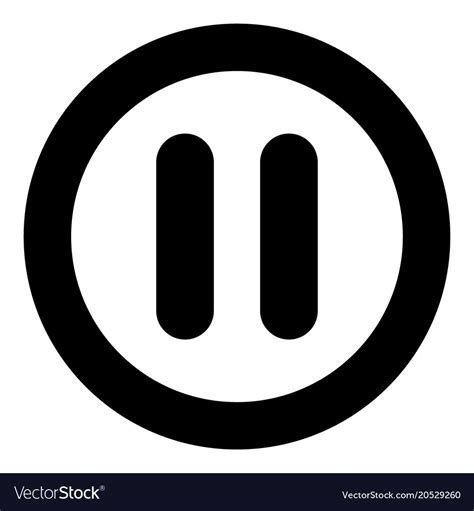 Pause icon black color in circle Royalty Free Vector Image