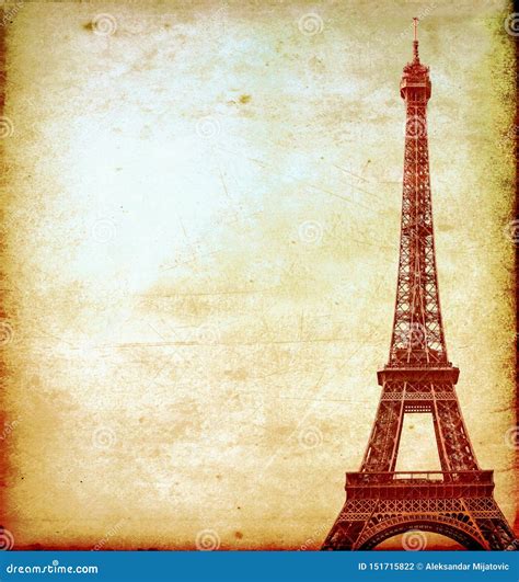 Eiffel Tower Vintage Postcard Stock Photo - Image of notes, european: 151715822