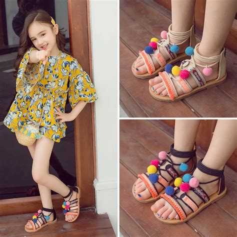 2019 Summer Baby Kid Girl Sandal Fashion Pu Leather Bohemian Gladiator ...