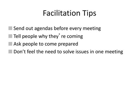 PPT - Facilitation Tips PowerPoint Presentation, free download - ID:2490246