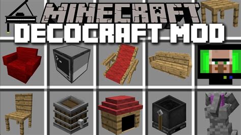 Minecraft HOUSE DECOCRAFT MOD / ADD FURNITURE TO YOUR HOUSE!! Minecraft ...