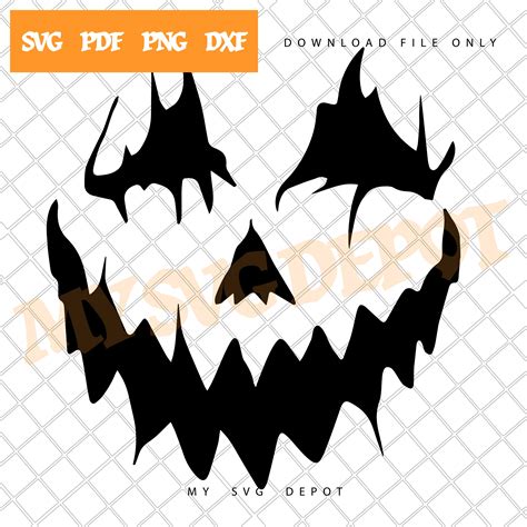 Scary Pumpkin Face svg Halloween svg Digital File Only | Etsy