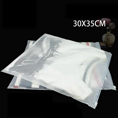 25pcs/lot 30*35cm Three styles ( Frosted/Clear ) PE plastic zipper bag Clothing storage bag ...