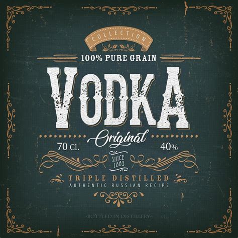 Vintage Vodka Label For Bottle 1311092 Vector Art at Vecteezy