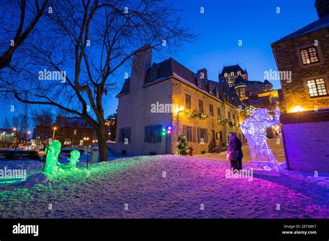 Old Quebec City downtown in winter Stock Photo - Alamy