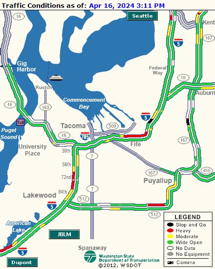 WSDOT - I-5: S 38th St looking North - Tacoma Washington Cameras