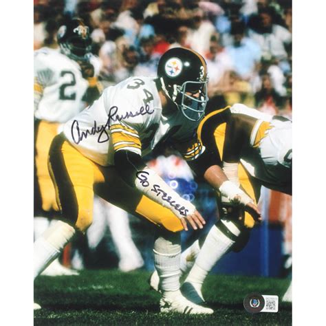 Andy Russell Signed Steelers 8x10 Photo Inscribed "Go Steelers ...