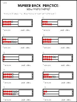 Number Rack Practice Pages by Wid's World | Teachers Pay Teachers