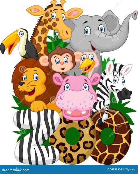 Cartoon Zoo Animals Stock Vector - Image: 54299904