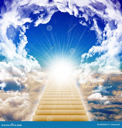 Stairway Leading Up To Bright Light Stock Photo - Image of entrance ...